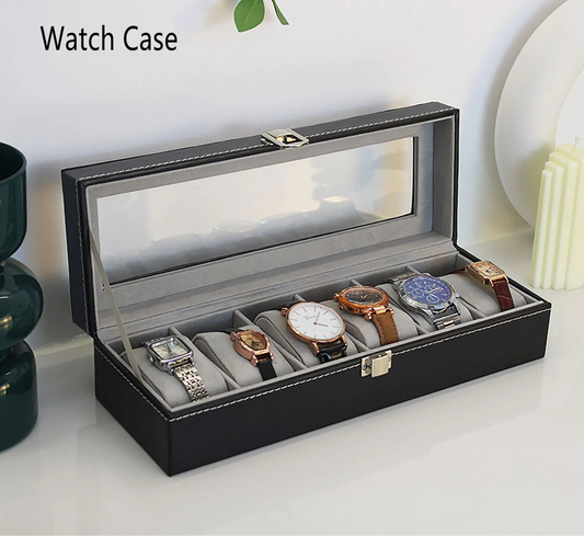 Caja Organizadora de Relojes y Joyas de Cuero