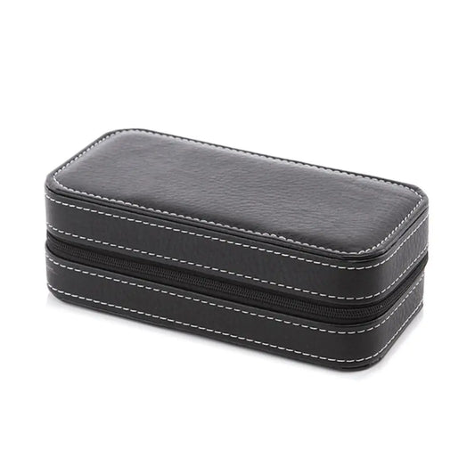 Organizador Portátil de Relojes de Cuero con Cremallera (2/4/8 Ranuras)